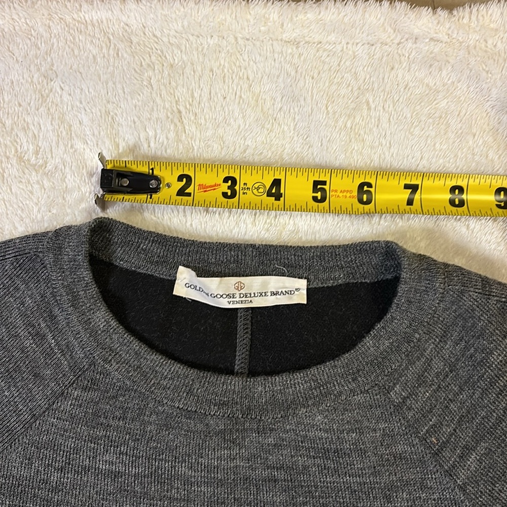 grey melange wool golden goose round neck sweater shirt - Picture 11 of 16